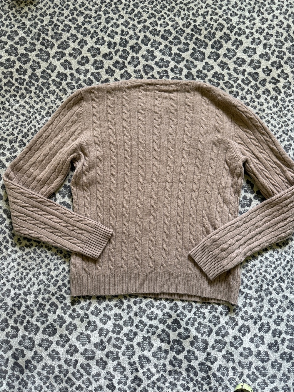 Ralph Lauren Cable-Knit Crewneck Sweater - Taupe Brown - Picture 5 of 9